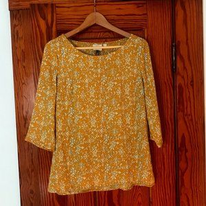 Silky yellow Anthropologie blouse